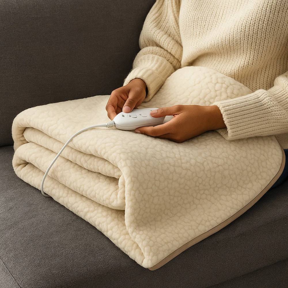 Termocoperta elettrica in lana sintetica zephir con sicurezza e comfort *** numero posti 1 piazza, confezione 1