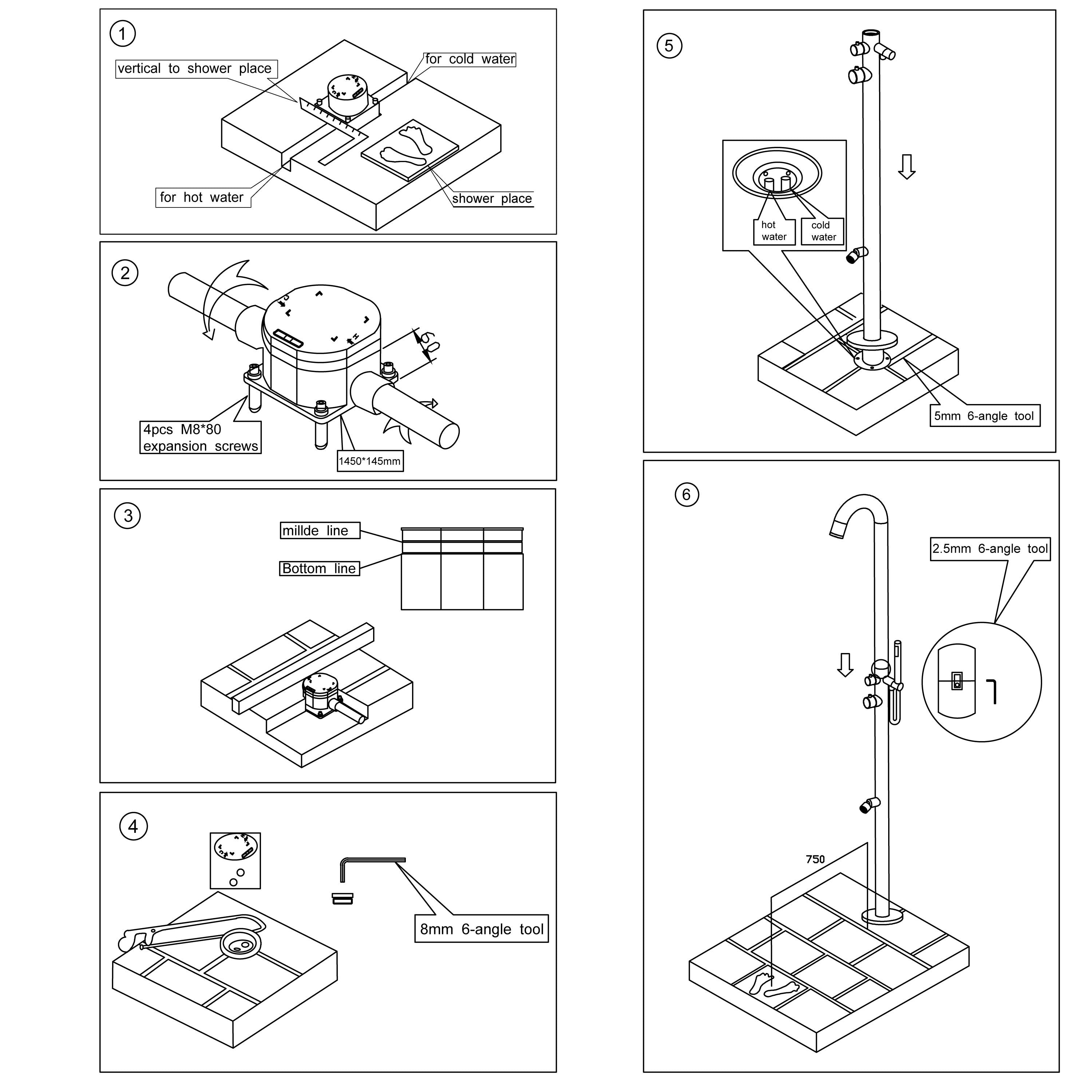 SINED Doccia In Acciaio Inox AISI 316L Satinato Nero Da Esterno Con Miscelatore e Doccetta Ingresso Acqua Calda e Fredda Dal Basso Modello Alghero Nera
