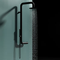 Sined Doccia Nera a Parete in Acciaio Inox AISI 316L Nautico con Miscelatore Soffione Ampio Interni o Esterni Acqua calda e fredda Per Uso Intensivo DOCCIA CABRAS NERA