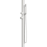 SINED Doccia Bianca In Acciaio Inox 316L Da Esterno con Miscelatore e Doccino Altezza 2300 mm Diametro 6 cm Acqua Caldafredda Attacchi Integrati Anche Per Ambienti Marini DOCCIA CHIA BIANCA