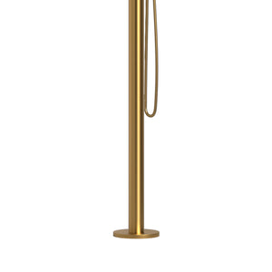 SINED Doccia Esterna in Acciaio Inox 316L Colore Oro Fusto 6 cm Altezza 2300 mm Miscelatore e Doccino Inclusi Modello DOCCIA CHIA ORO
