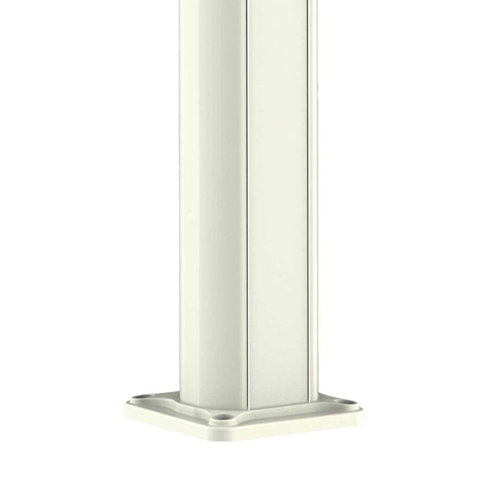 SINED Doccia Solare Bianca In Alluminio Dafne con Soffione Rotondo da 20 cm e Rubinetto Lavapiedi Struttura Curva e Serbatoio da 35 Litri Altezza 226 cm Ideale per Esterni