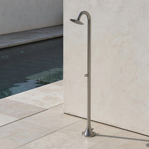 Sined Doccia Inox Luna Tmp Inox Doccia In Acciaio Inox Doppio Attacco Acqua Fredda Laterale o Inferiore Doccia Acqua Fredda Temporizzata Con Soffione e Miscelatore Tondo Inox