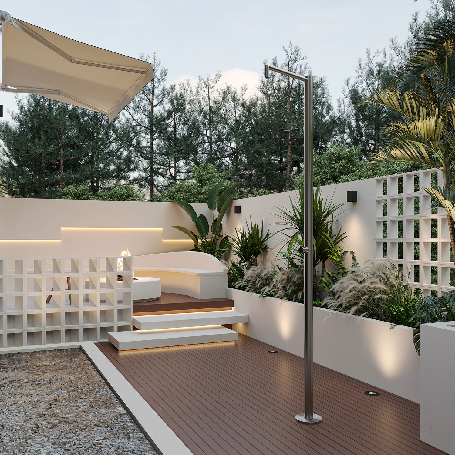 SINED Doccia Inox Satinato 316L Monocolo con Temporizzatore per Acqua Fredda e Soffione Antivandalo Ideale per Spazi Comunitari e Resistente alla Corrosione Modello DOCCIA INOX MONOCOLO