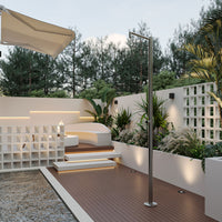 SINED Doccia Inox Satinato 316L Monocolo con Temporizzatore per Acqua Fredda e Soffione Antivandalo Ideale per Spazi Comunitari e Resistente alla Corrosione Modello DOCCIA INOX MONOCOLO