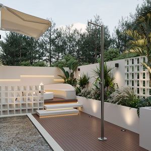 SINED Doccia Inox Satinato 316L Monocolo con Temporizzatore per Acqua Fredda e Soffione Antivandalo Ideale per Spazi Comunitari e Resistente alla Corrosione Modello DOCCIA INOX MONOCOLO