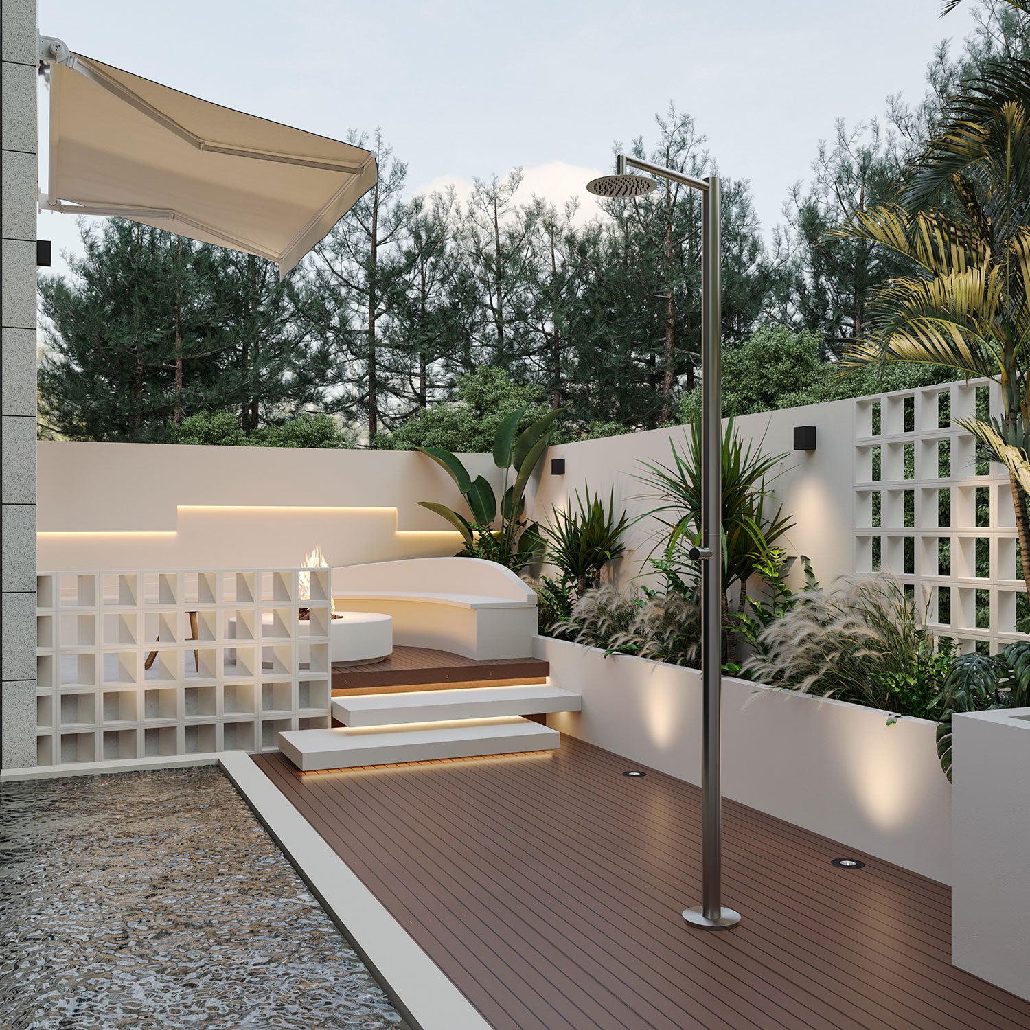 Sined Polifemo Doccia Per Esterni Ed Interni In Acciaio 1 Soffione Acqua Fredda Temporizzata Inox Risparmio Acqua Installazione Semplificata