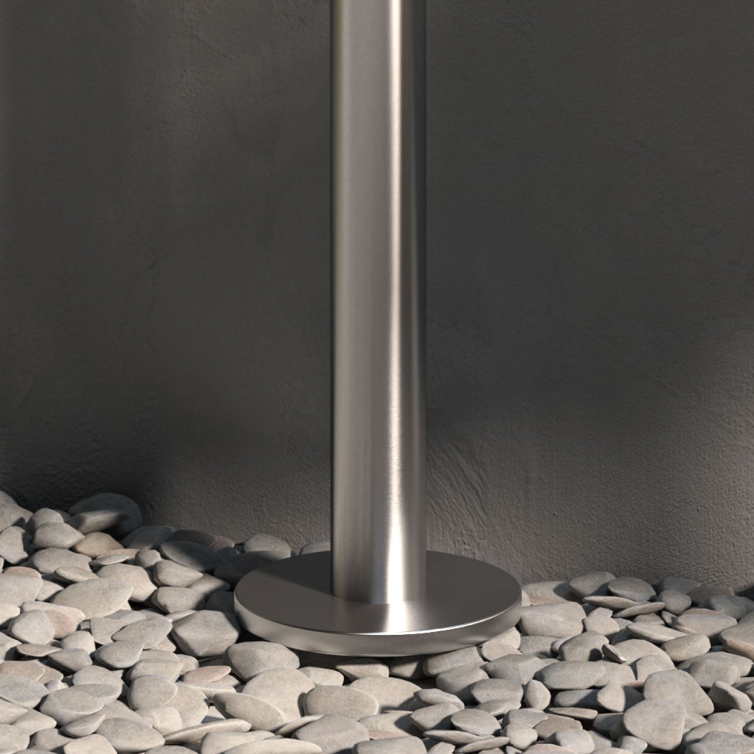 SINED Doccia Esterna Inox Satinato in Acciaio 316L 244 cm di Altezza 6 cm di Diametro Con Sistema Cbox Ideale per Ambienti Marini e Piscine Modello Olbia
