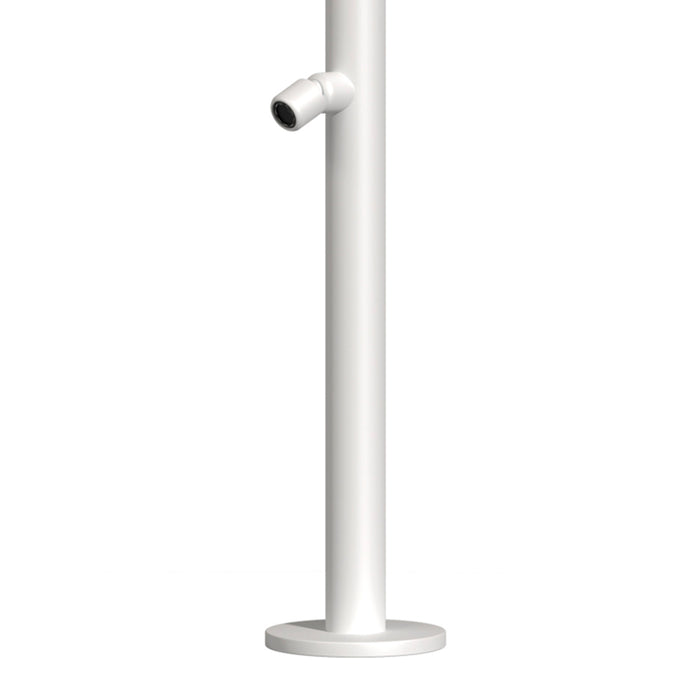 SILED Doccia Esterna In Acciaio Inox 316L Bianco Opaco con Miscelatori per Acqua CaldaFredda e Lavapiedi Montaggio Cbox per Giardini e Yacht Modello DOCCIAQUARTUBIANCA