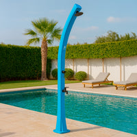 Sined Sole Doccia Riscaldamento Solare Curva In Polietilene Con Lavapiedi Da 25 Lt Blu