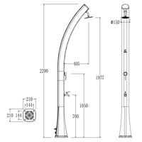 Sined Sole Doccia Riscaldamento Solare Curva In Polietilene Con Lavapiedi Da 25 Lt Blu