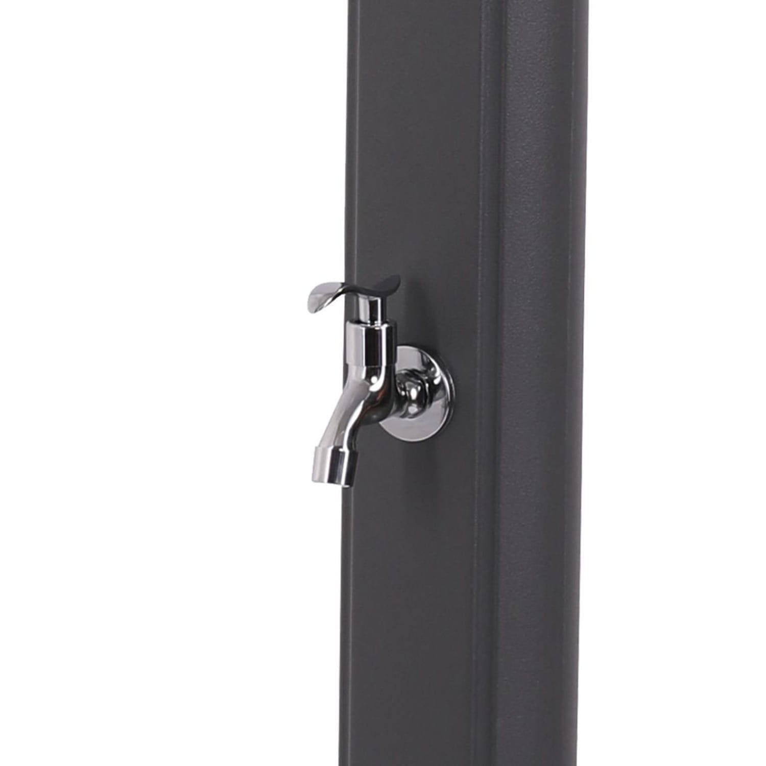 Sined Sole Grigia Doccia Solare Da Piscina Curva In Polietilene Hd Con Lavapiedi Grigio