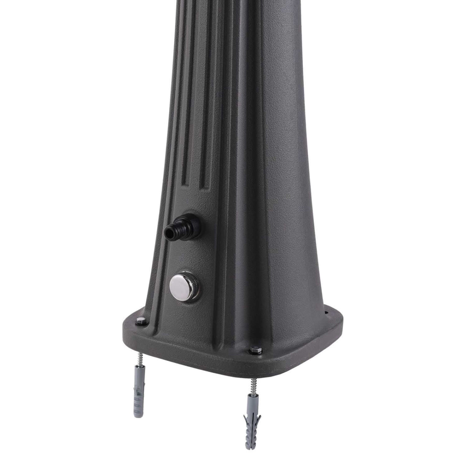 Sined Sole Grigia Doccia Solare Da Piscina Curva In Polietilene Hd Con Lavapiedi Grigio