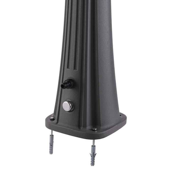 Sined Sole Grigia Doccia Solare Da Piscina Curva In Polietilene Hd Con Lavapiedi Grigio