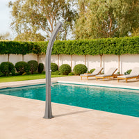 Sined Sole Grigia Doccia Solare Da Piscina Curva In Polietilene Hd Con Lavapiedi Grigio