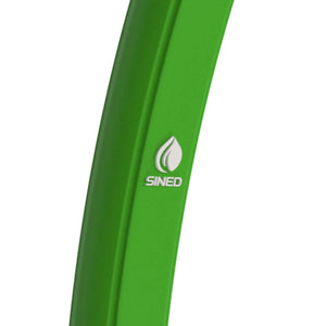 Sined Sole Doccia a Riscaldamento Solare Curva In Polietilene Hd Con Lavapiedi Verde Serbatoio 25 Litri Accessori In Metallo Nero