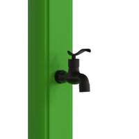 Sined Sole Doccia a Riscaldamento Solare Curva In Polietilene Hd Con Lavapiedi Verde Serbatoio 25 Litri Accessori In Metallo Nero