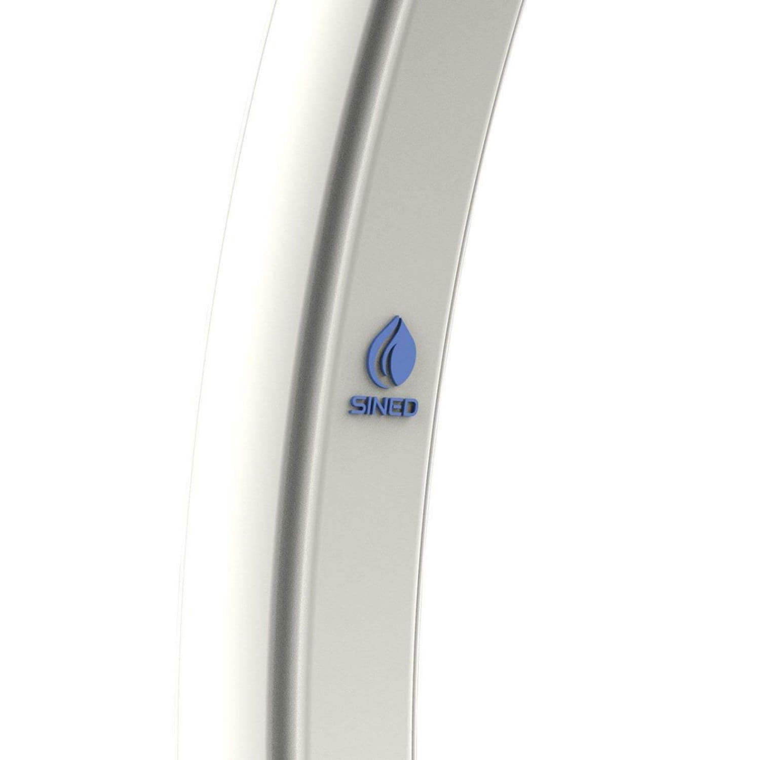 Sined Sole Xxl Doccia Solare Curva Serbatoio 40 Lt Filtro Anticalcare Bianca Soffione Rotondo Rubinetto Lavapiedi Accessori In Metallo Colore Nero