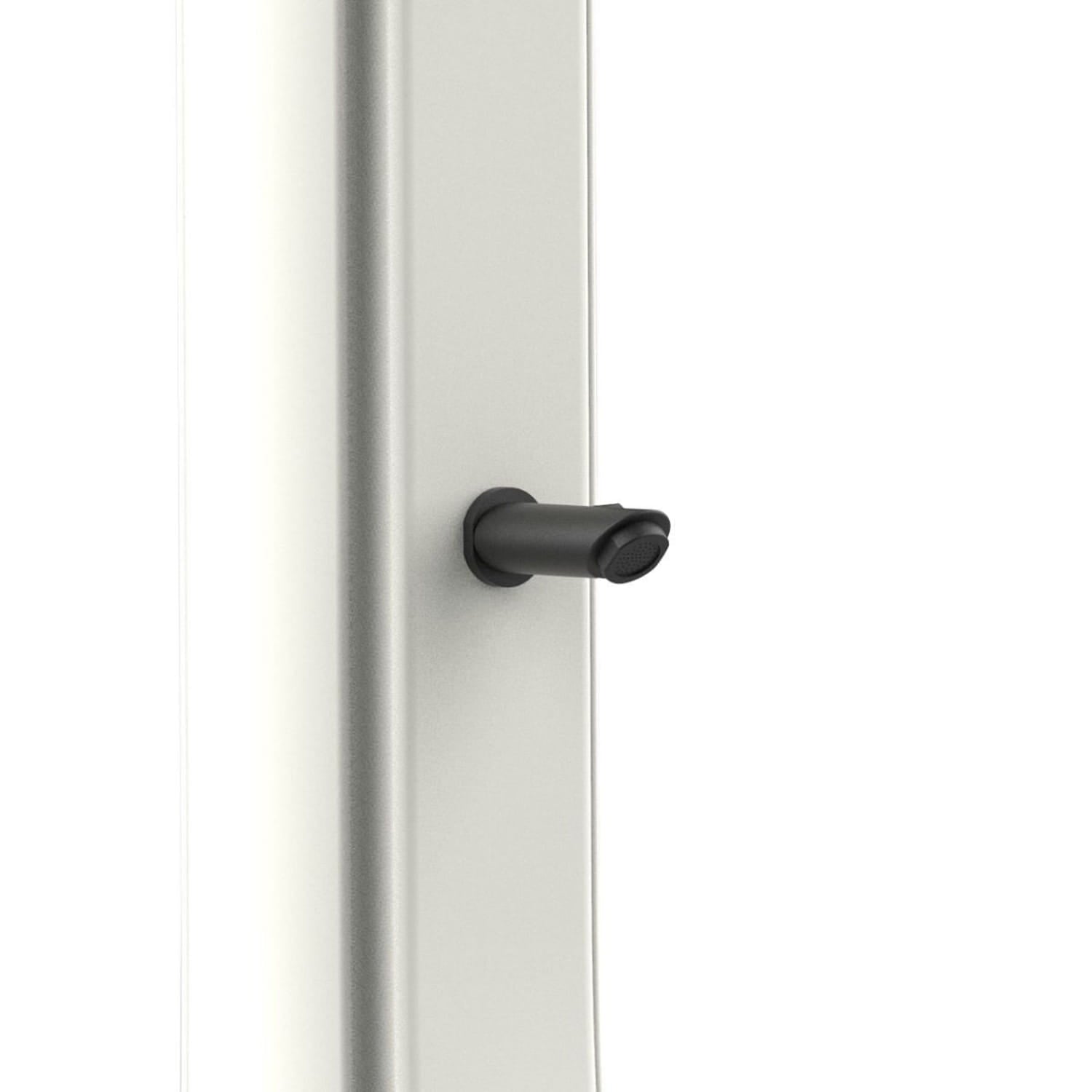 Sined Sole Xxl Doccia Solare Curva Serbatoio 40 Lt Filtro Anticalcare Bianca Soffione Rotondo Rubinetto Lavapiedi Accessori In Metallo Colore Nero