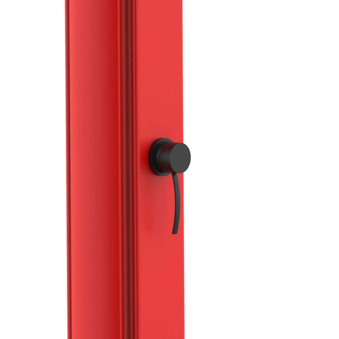 Sined Sole Xxl Doccia Solare Curva In Polietilene Con Lavapiedi Serbatoio Da 40 Lt Rossa Rubinetto Lavapiedi Accessori In Metallo Colore Nero