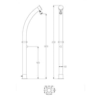 Doccia Solare Da Giardino Con Struttura In PVC Nero Serbatoio Da 18 Litri Soffione Rotondo In ABS Da 7 Cm Miscelatore In Metallo Altezza 211 Cm MPC DOCCIATOMNERA