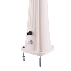 MPC Doccia Riscaldamento Solare Bianca in Polietilene HD Struttura Curva Altezza 226 cm Serbatoio 25 Litri e Accessori in Ottone Modello Rio