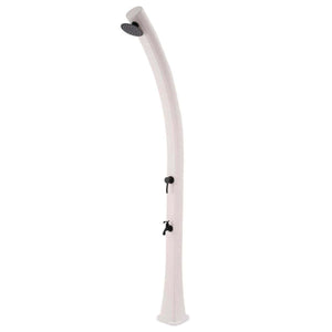 MPC Doccia Riscaldamento Solare Bianca in Polietilene HD Struttura Curva Altezza 226 cm Serbatoio 25 Litri e Accessori in Ottone Modello Rio