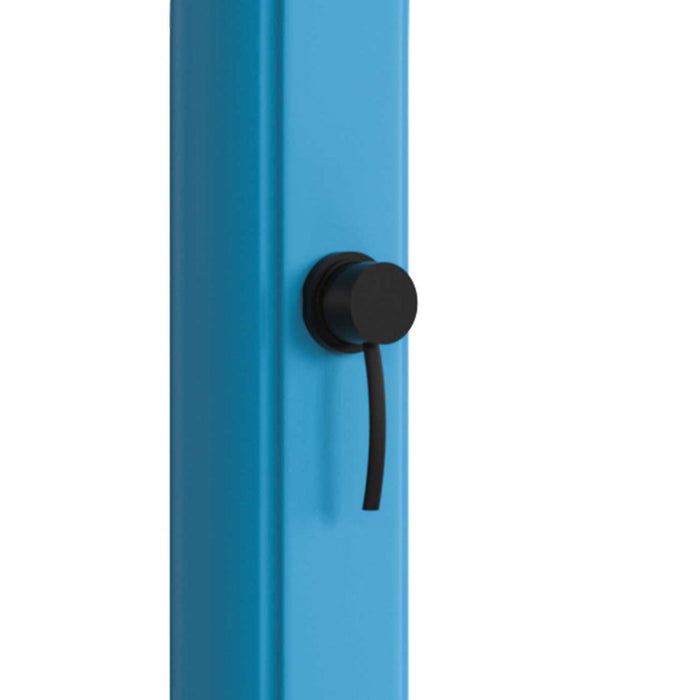 Starmatrix Rio Doccia a Riscaldamento Solare Curva In Polietilene Serbatoio 25 l Con Lavapiedi Blu Soffione Rotondo Serbatoio 25 Litri Con Lavapiedi Accessori e Rubinetti In Ottone