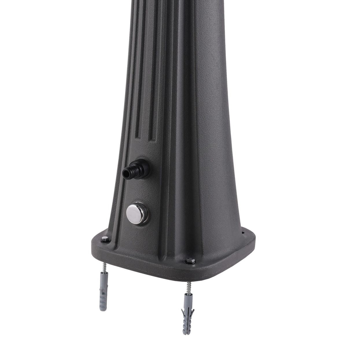 Starmatrix Rio Doccia Solare Curva In Polietilene Serbatoio 25 l Con Lavapiedi Grigio Soffione Rotondo Serbatoio 25 Litri Con Lavapiedi Accessori e Rubinetti In Ottone