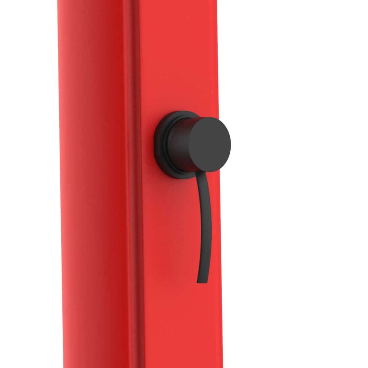 MPC Doccia Rossa in Polietilene HD con Riscaldamento Solare Altezza 226 cm Serbatoio 25 Litri Soffione Rotondo Ø 10 cm Accessori in Ottone Modello DOCCIA SOLARE RIO