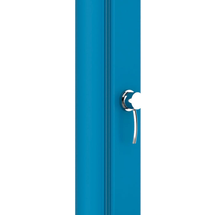 Starmatrix Doccia Solare Curva In Polietilene Da 40 Litri Con Lavapiedi h 226 Cm Blu Soffione Rotondo Cm Serbatoio 40 Litri Con Lavapiedi Doccia Rio Xxl