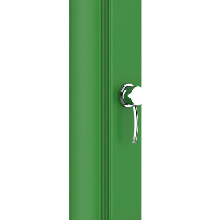 MPC Doccia Verde Acqua Calda Riscaldamento Solare in Polietilene HD Altezza 226 cm Serbatoio 40 Litri Soffione Rotondo Modello Rio XXL