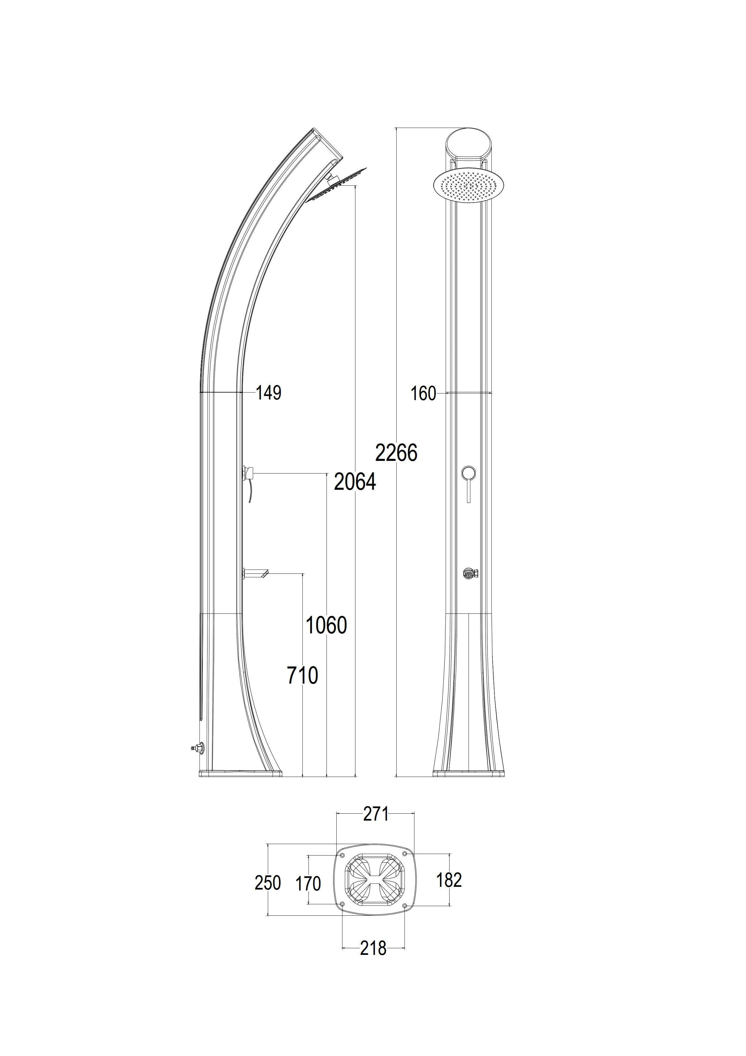 MPC Doccia Per Giardino Verde Acqua Calda Dal Sole in Polietilene HD con Serbatoio da 40 Litri e Soffione Rotondo Modello Rio Xxl Per Giardino Piscina
