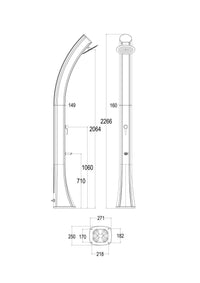 MPC Doccia Per Giardino Verde Acqua Calda Dal Sole in Polietilene HD con Serbatoio da 40 Litri e Soffione Rotondo Modello Rio Xxl Per Giardino Piscina
