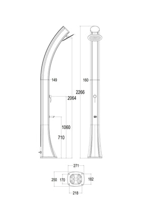 MPC Doccia Per Giardino Verde Acqua Calda Dal Sole in Polietilene HD con Serbatoio da 40 Litri e Soffione Rotondo Modello Rio Xxl Per Giardino Piscina