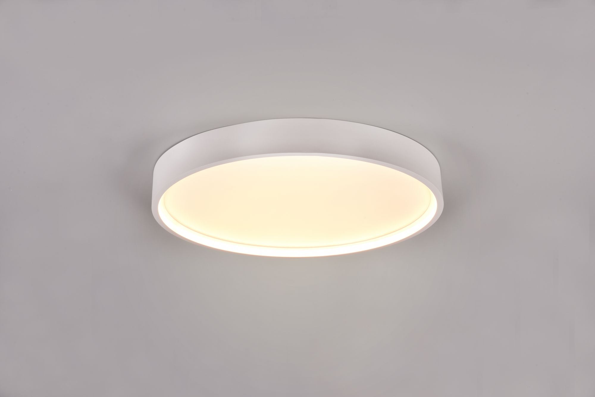 DOHA PLAFONIERA LED 29W 3260lm, 2300+3000+4000K CON BORDO METALLO BIANCO ILLUMINATO E REGOLAZIONE TEMPERATURA DI COLORE LED D. 45CM