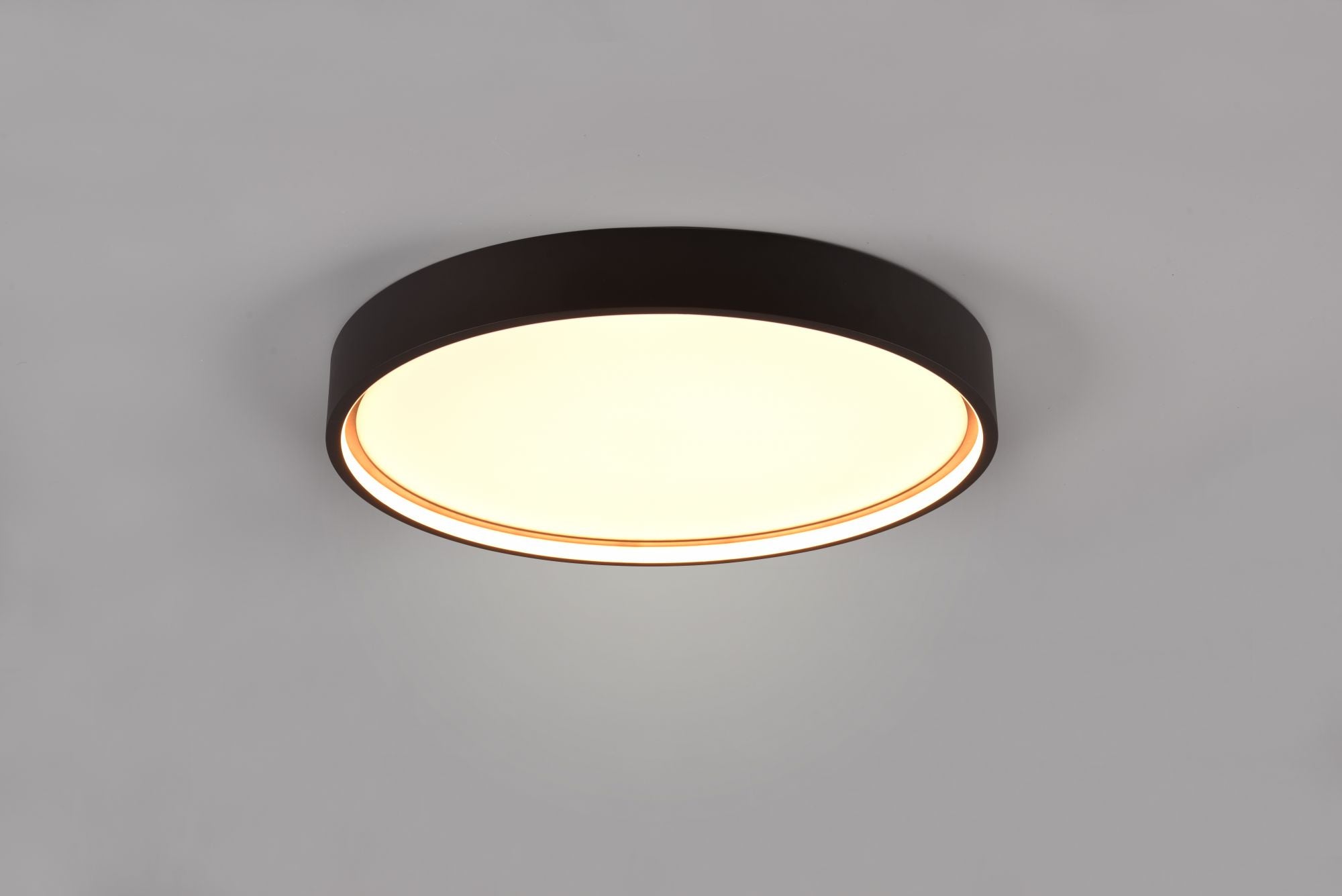 DOHA PLAFONIERA LED  29W 3260lm, 2300+3000+4000K  CON BORDO METALLO NERO ILLUMINATO E REGOLAZIONE TEMPERATURA DI COLORE LED D. 45CM