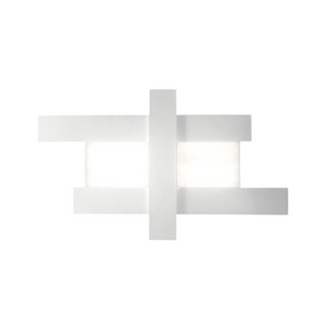 Applique led design moderno 50W bianca - Struttura geometrica in acciaio, luce calda 3000K, 2620lm, larghezza 104 cm, IP20
