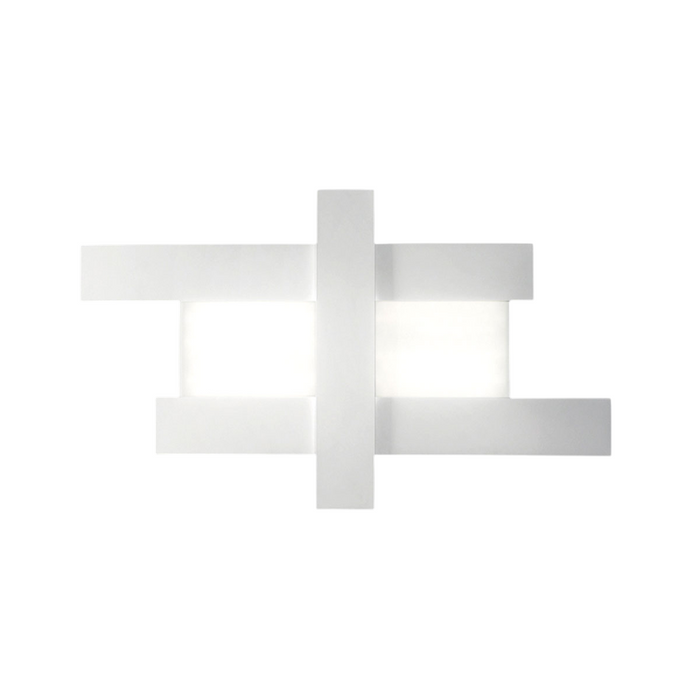 Applique led design moderno 50W bianca - Struttura geometrica in acciaio, luce calda 3000K, 2620lm, larghezza 104 cm, IP20