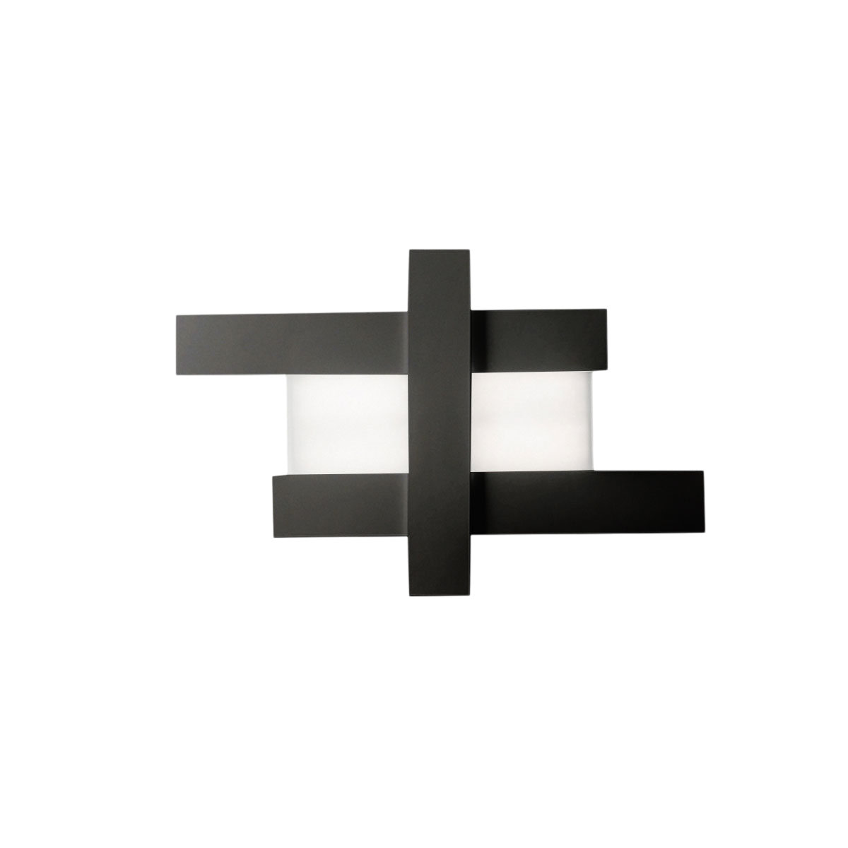 Applique led design moderno 40W nera - Struttura geometrica in acciaio, luce calda 3000K, 2620lm, larghezza 84 cm, IP20