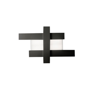 Applique led design moderno 40W nera - Struttura geometrica in acciaio, luce calda 3000K, 2620lm, larghezza 84 cm, IP20