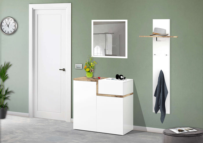 Mobile Zet L 80 x H 80.1 x P 40 cm colore bianco lucido