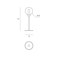 DOM LAMPADA DA TAVOLO 1 LUCE VETRO TRASPARENTE CICLINDRO SATINATO MONTATURA ORO ATTACCO G9 CON DIMMER