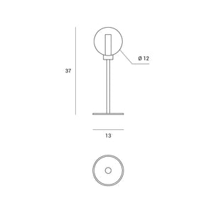 DOM LAMPADA DA TAVOLO 1 LUCE VETRO TRASPARENTE CICLINDRO SATINATO MONTATURA ORO ATTACCO G9 CON DIMMER