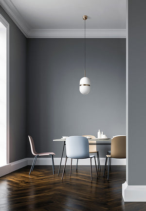 DOMU SOSPENSIONE GRANDE BRONZO VETRO BIANCO 1 LUCE ATTACCO GX53 D.20CM