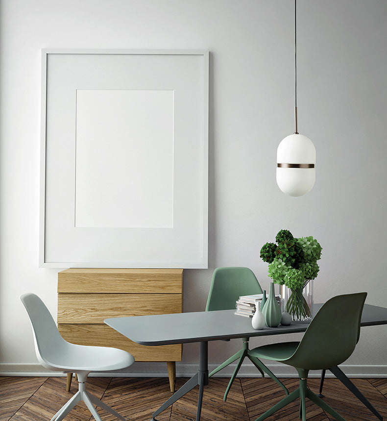 DOMU SOSPENSIONE GRANDE BRONZO VETRO BIANCO 1 LUCE ATTACCO GX53 D.20CM