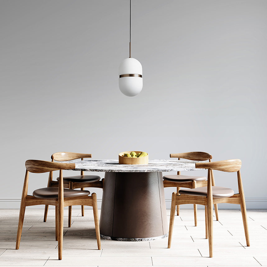 DOMU SOSPENSIONE GRANDE BRONZO VETRO BIANCO 1 LUCE ATTACCO GX53 D.20CM