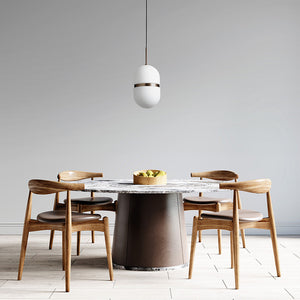 DOMU SOSPENSIONE GRANDE BRONZO VETRO BIANCO 1 LUCE ATTACCO GX53 D.20CM