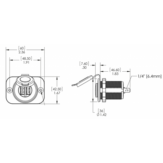 DOPPIA PRESA USB 12V. NERA