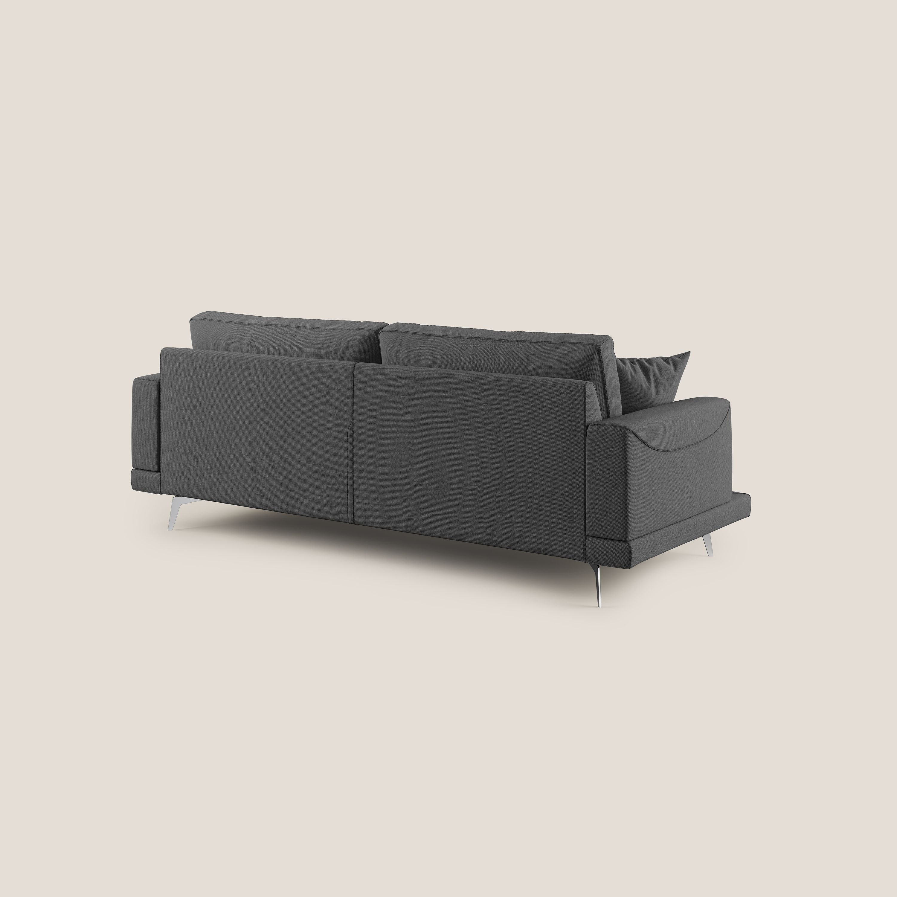 Divano 3 Posti 218x88x93 cm in Tessuto Antracite